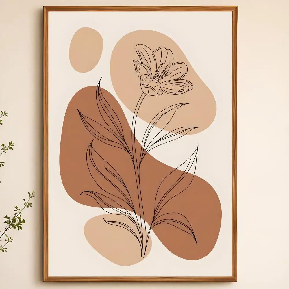 Boho Beige Abstract Self-Adhesive Wall Poster | HD Waterproof Wall Art Poster Axl White07 40X50cmNoframe