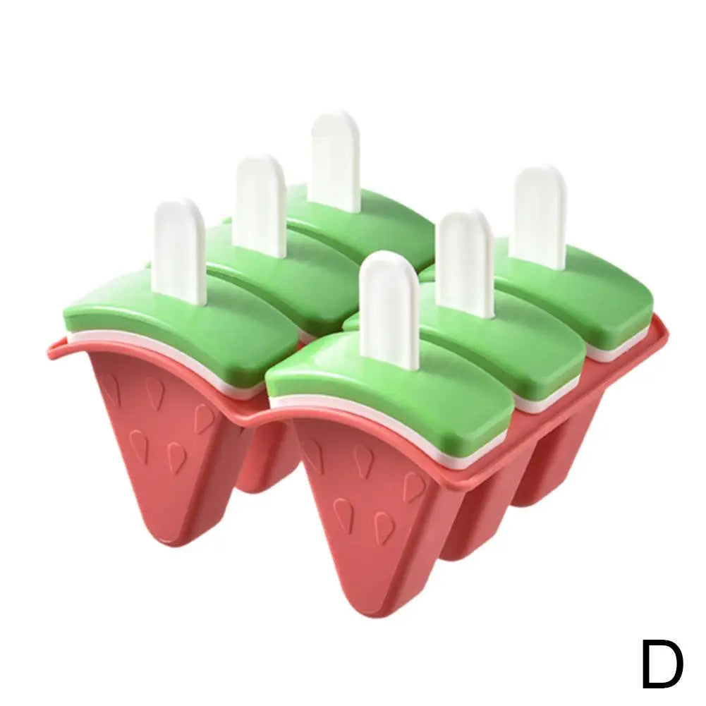 6-Grid Watermelon Silicone Popsicle Mold Tray with Sticks Popsicle Mold Axl D