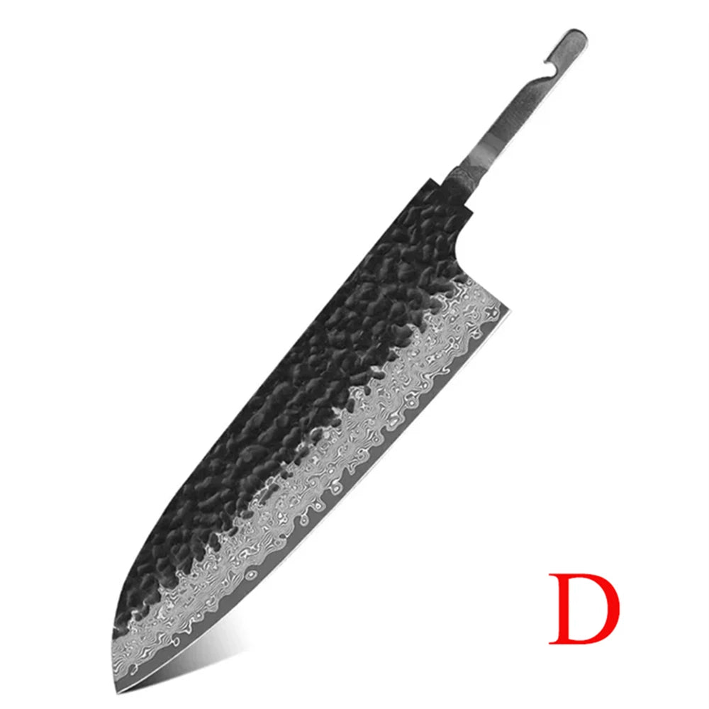 Hand Forged Damascus Timascus Chef Knife Blank Blade – DIY Knife Blank Blade Axl Kitchen Blade-D