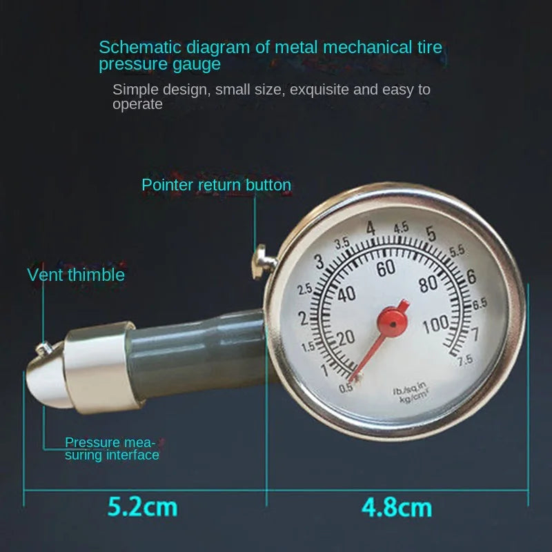 Metal Tire Air Pressure Gauge – Car, Truck & Racing Tyre Meter Tire Pressure Gauge Axl