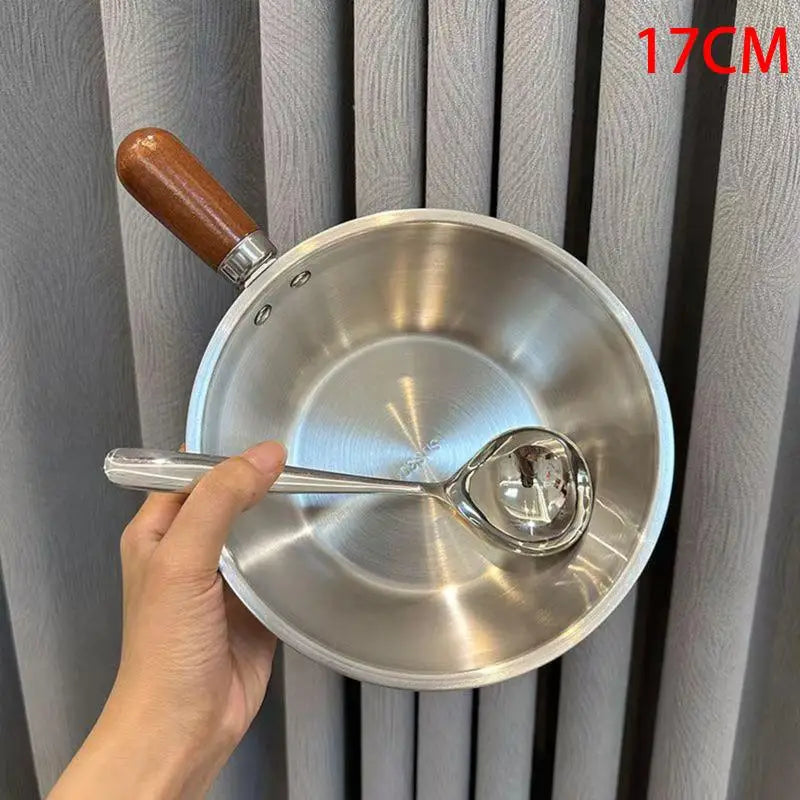 Stainless Steel Mini Saucepot with Wood Handle & Spoon Mini Saucepot Axl 17CM
