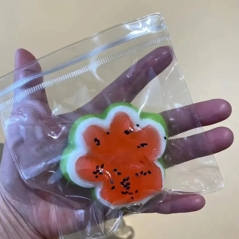 Watermelon Cat Paw Squishy Toy – Slow Rebound Fidget Squeeze Squishy Fidget Toy Axl