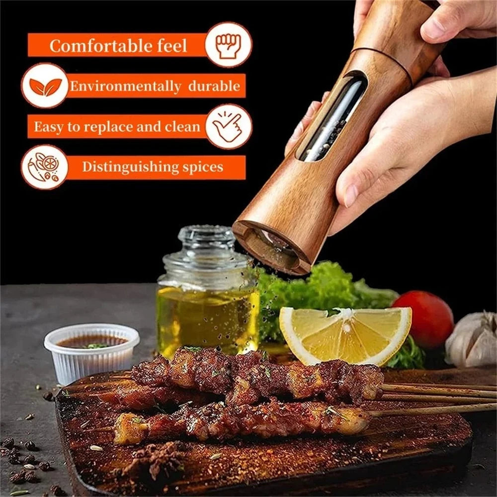 Wooden Salt & Pepper Grinder Mill Set | Adjustable Ceramic Salt & Pepper Mill Axl