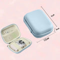 PU Leather Mini Gadget Storage Bag – Cable & Earphone Organizer Gadget Storage Bag Axl Blue Upgraded