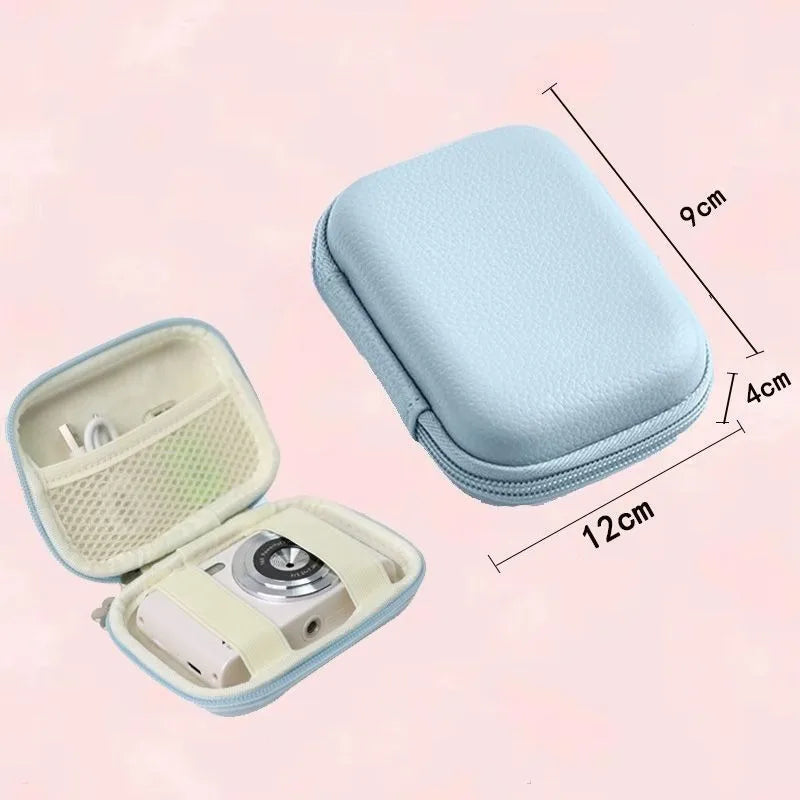 PU Leather Mini Gadget Storage Bag – Cable & Earphone Organizer Gadget Storage Bag Axl Blue Upgraded