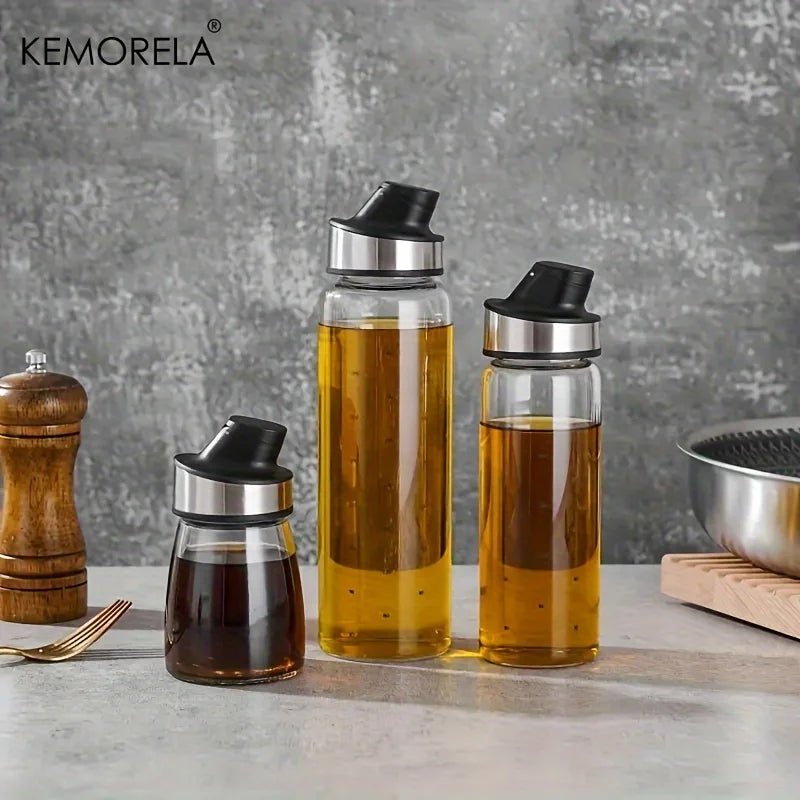 KEMORELA Glass Oil Dispenser Bottle – Drip-Free Auto Seal Oil Dispenser Bottle Axl