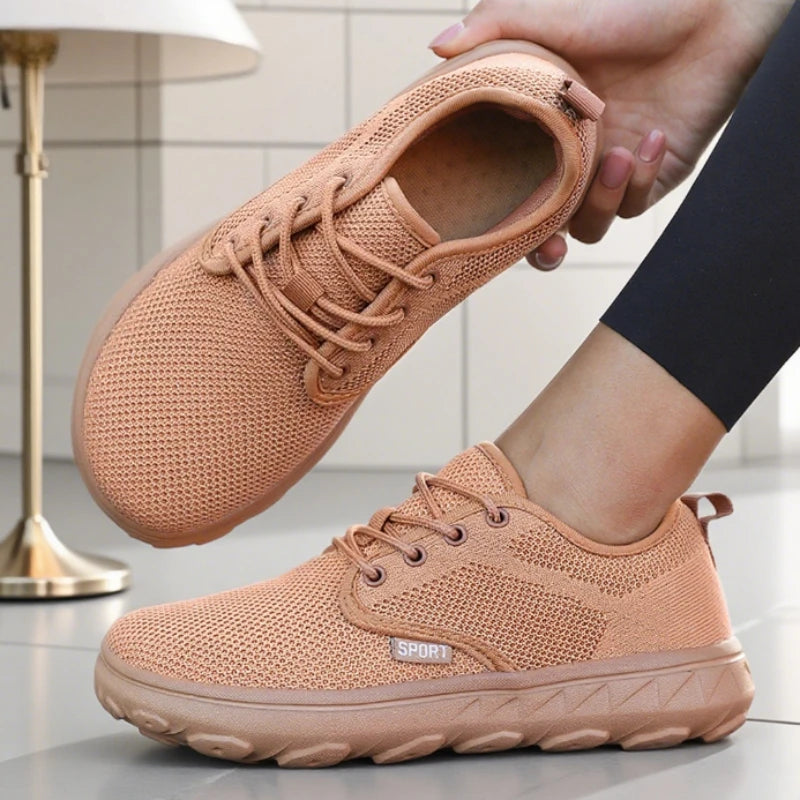 Women's Wide Toe Barefoot Sneakers | Breathable Mesh Platform Platform Walking Sneakers Axl khaki 46