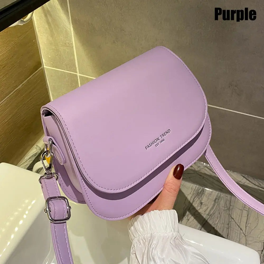 Women's PU Leather Saddle Crossbody Bag – Flap Shoulder Bag Crossbody Shoulder Bag Axl purple