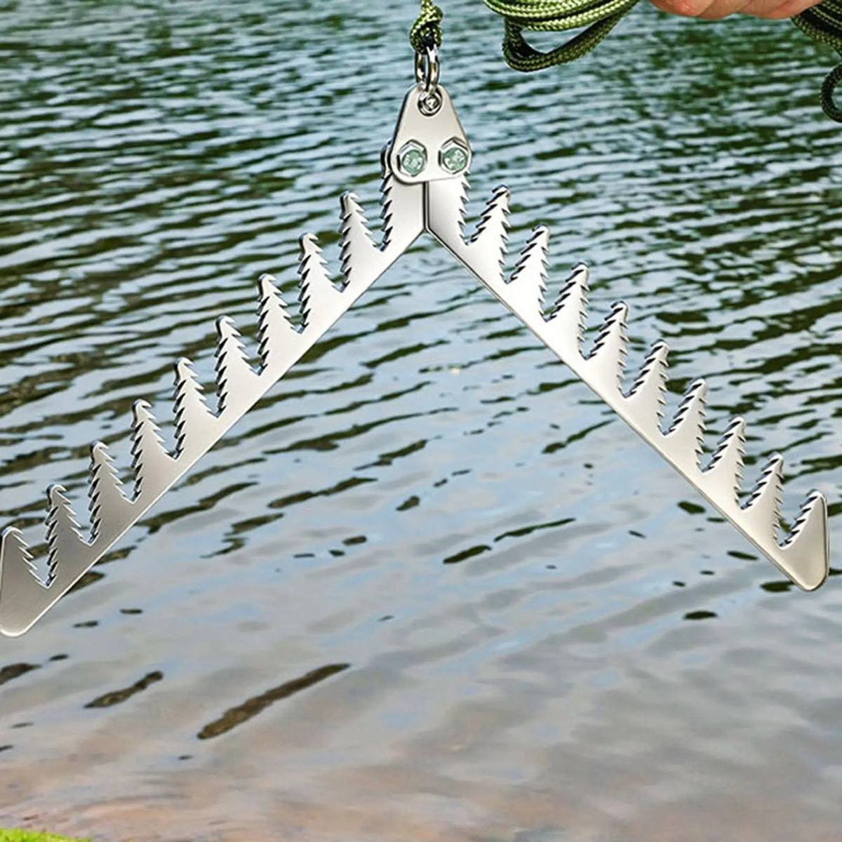 Foldable Lake Grass Cutter Pond Rake with 65.6ft Rope Aquatic Weed Rake Axl