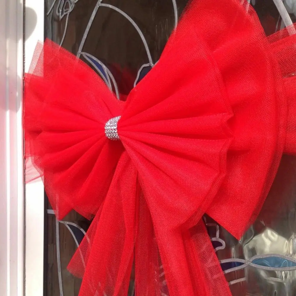 Extra Large Red Christmas Door Bow – Festive Front Door Decor Christmas Door Bow Axl