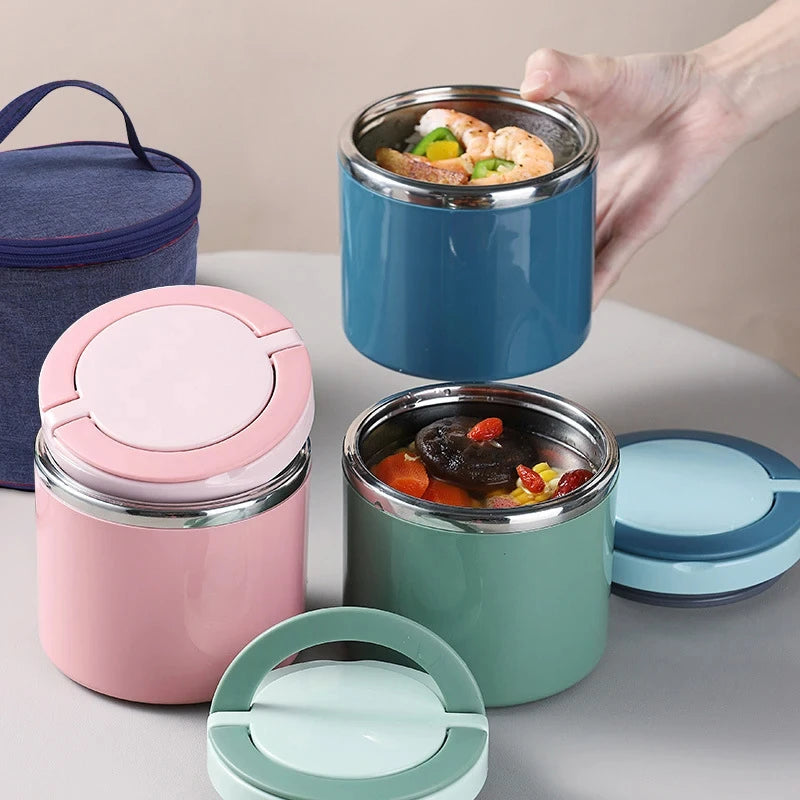 KEMORELA 304 Stainless Steel Insulated Lunch Jar 630/1000ml Thermal Lunch Jar Axl