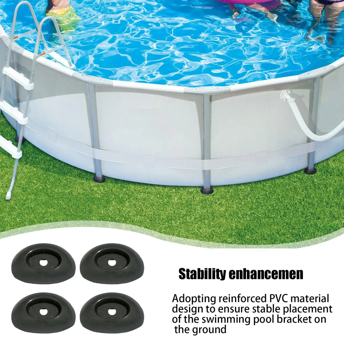 PVC Anti-Slip Pool Support Leg Caps – Universal End Caps 4pk Pool Frame Accessories Axl