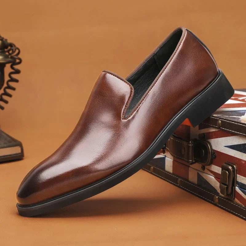 Men's Red Sole Pointed Toe Loafers – Slip-On Business Dress Shoes Men's Dress Loafers Axl brown 39