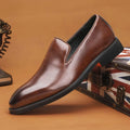 Men's Red Sole Pointed Toe Loafers – Slip-On Business Dress Shoes Men's Dress Loafers Axl brown 39
