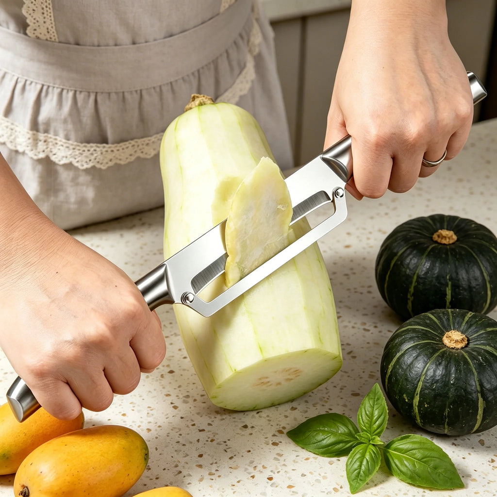 Heavy-Duty Stainless Steel Peeler – Pineapple, Sugarcane & Veg Kitchen Peeler Tool Axl