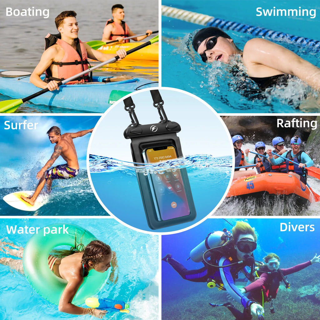 Waterproof Phone Pouch Double Seal Underwater Case – 7.7in Waterproof Phone Pouch Axl