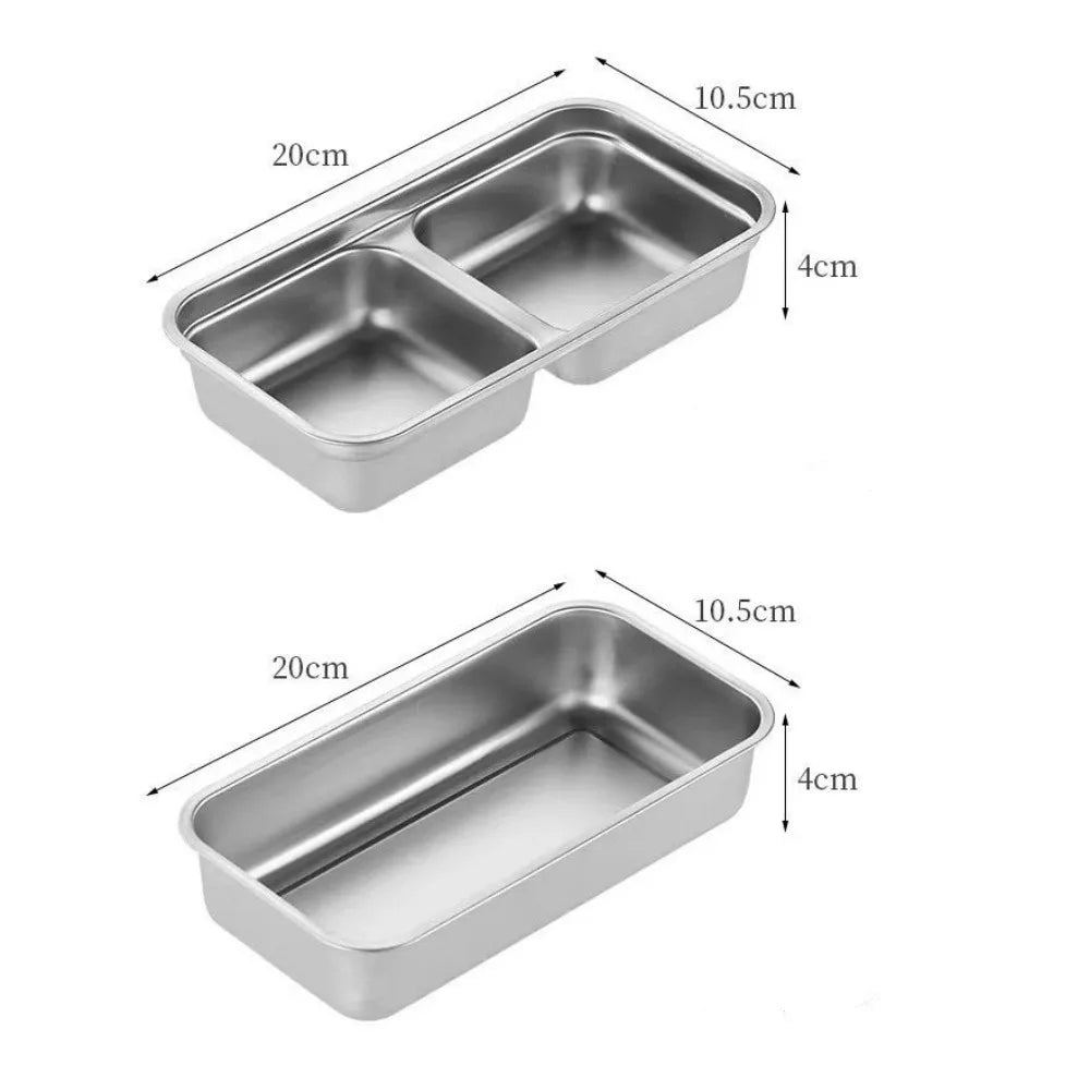 Stainless Steel Double Compartment Snack Container with Lid Snack Container Axl
