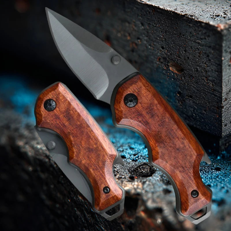 Folding Pocket Knife – Stainless Steel Blade & Wood Handle Folding Pocket Knife Axl