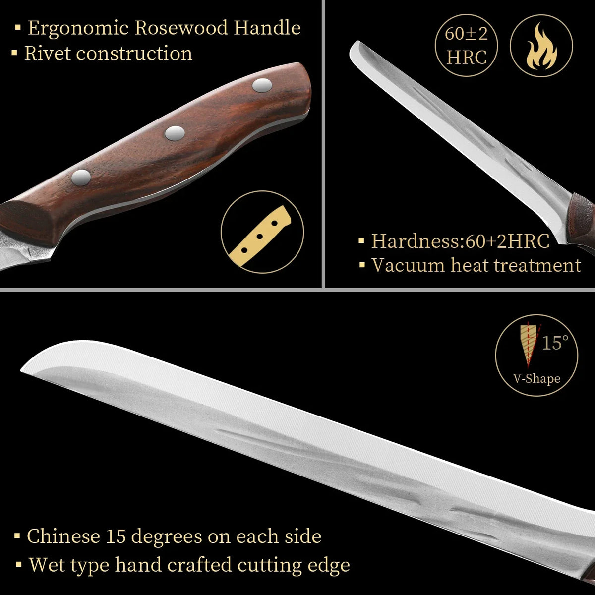 PLYS Stainless Steel Ham & Utility Kitchen Knife – 21cm Utility Kitchen Knife Axl