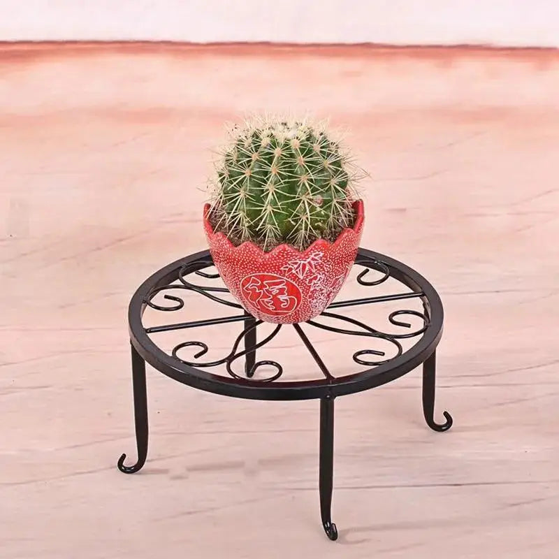 Wrought Iron Flower Pot Stand – Balcony & Garden Display Shelf Plant Display Stand Axl