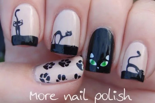 Black Cat Nail Art Stickers – 12 DIY Water Transfer Decals Nail Art Stickers Axl