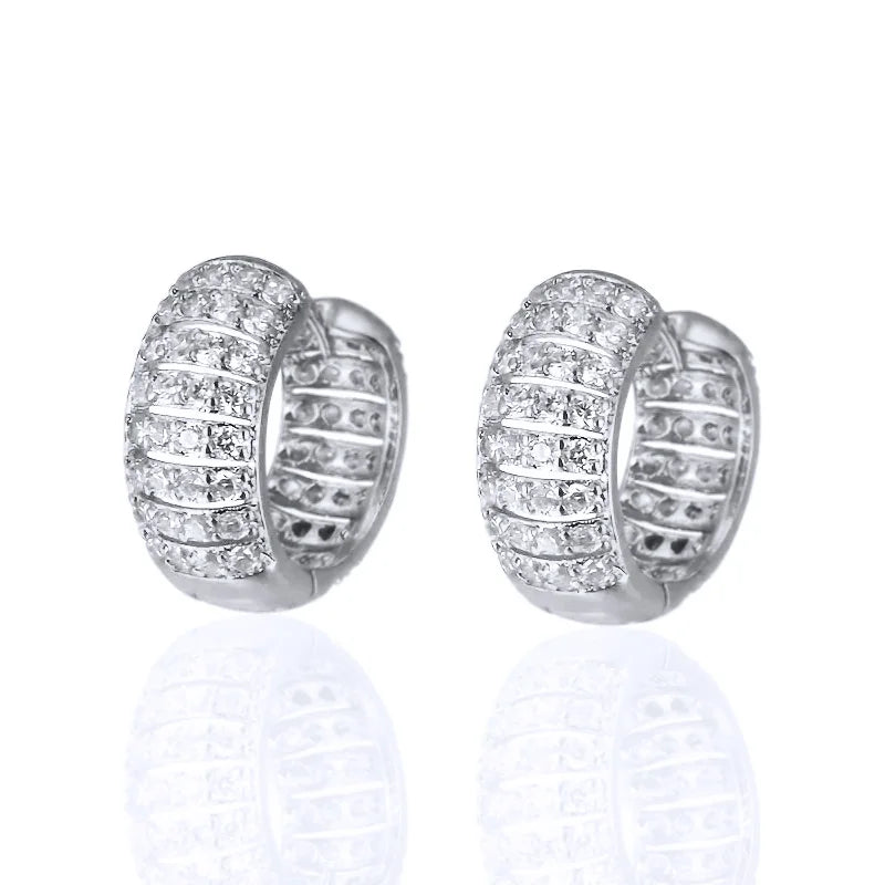 Huitan Cubic Zirconia Hoop Earrings – Women's Fashion Jewelry Hoop Earrings Axl