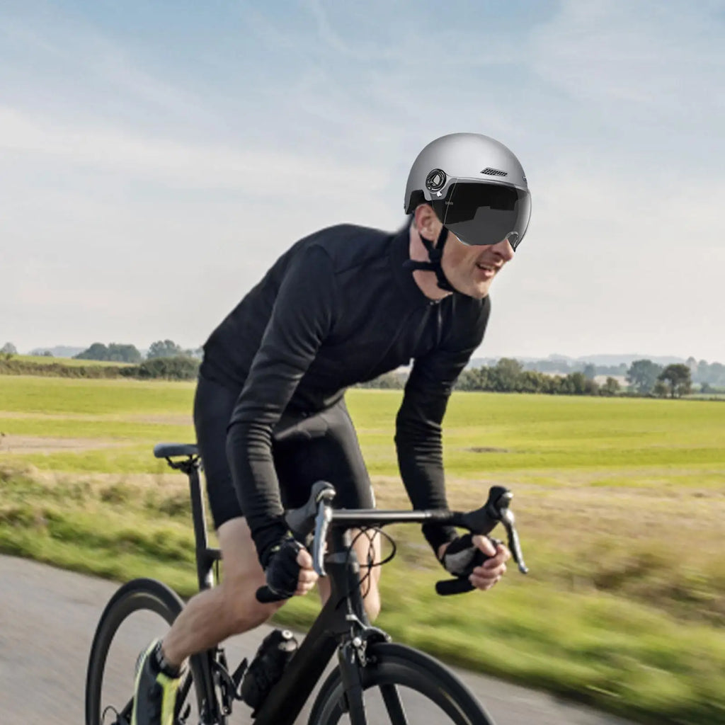 Axl Adult Half Face Helmet with Goggles | E-Mark Certified Half Face Helmet Axl