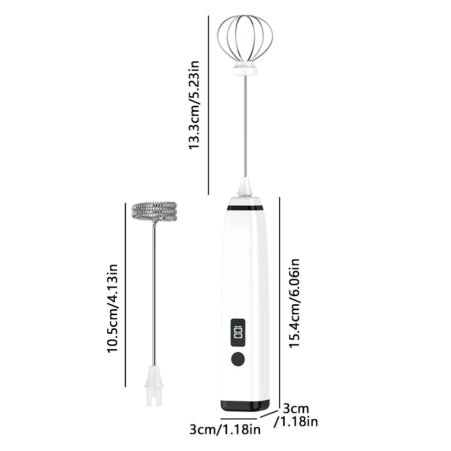 Rechargeable Handheld Milk Frother Wand | Electric Foam Maker Milk Frother Wand Axl WHITE