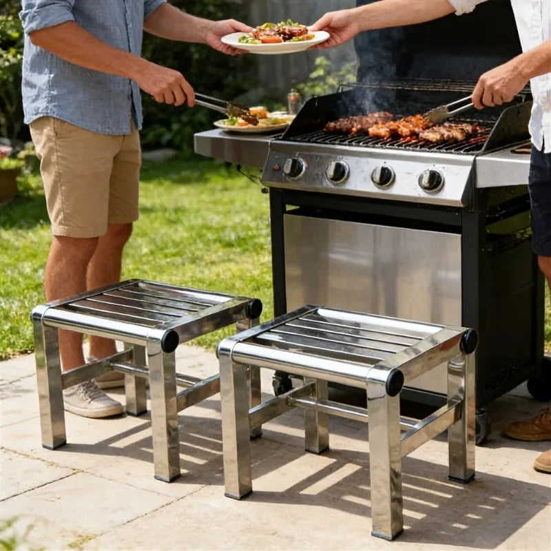 Heavy Duty Stainless Steel Step Stool – Camping, Beach & Home Outdoor Step Stool Axl