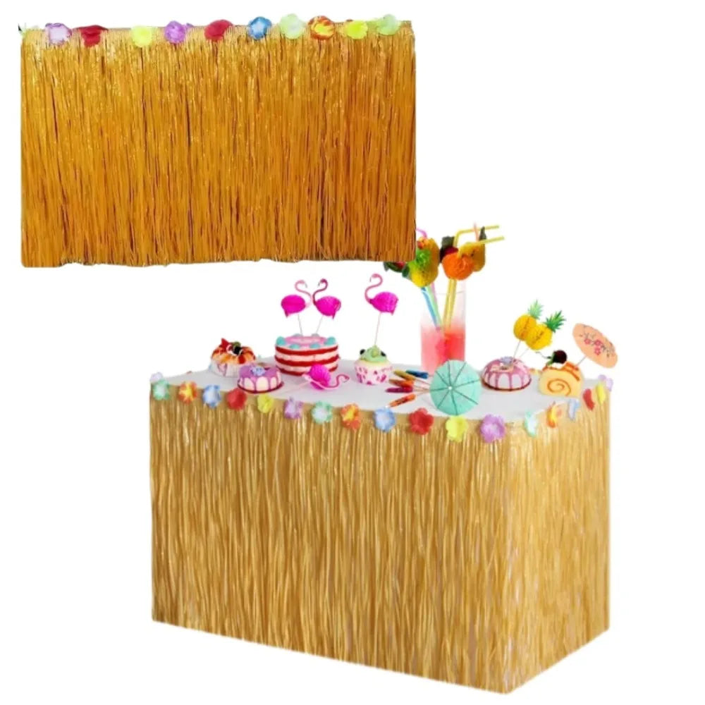 Hawaiian Grass Table Skirt – Luau & Beach Party Decor Party Table Skirt Axl