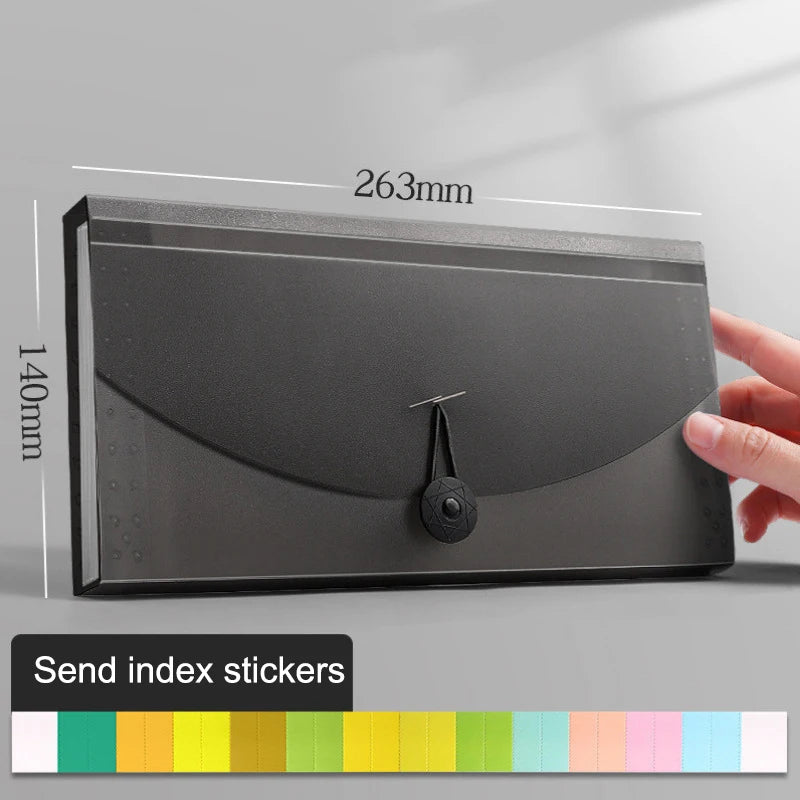 13-Pocket Expanding File Folder – Color-Coded Receipt Organizer Expanding File Folder Axl 263MM black