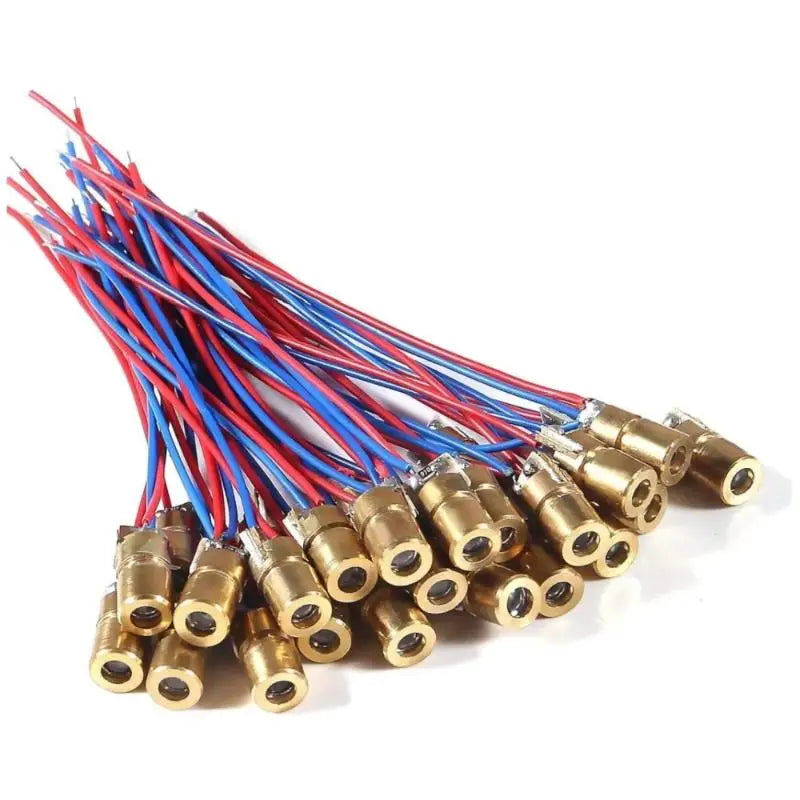 10-Pack Red Dot Laser Diode Module 650nm 5mW 3V/5V Copper Head Laser Diode Module Axl