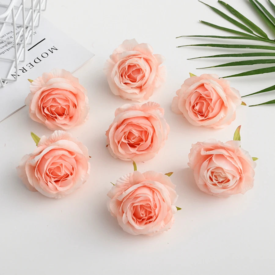 Silk Rose Flower Heads 10 Pcs – Wedding, Wreath & DIY Crafts Artificial Silk Flowers Axl Color 12 10 Pieces