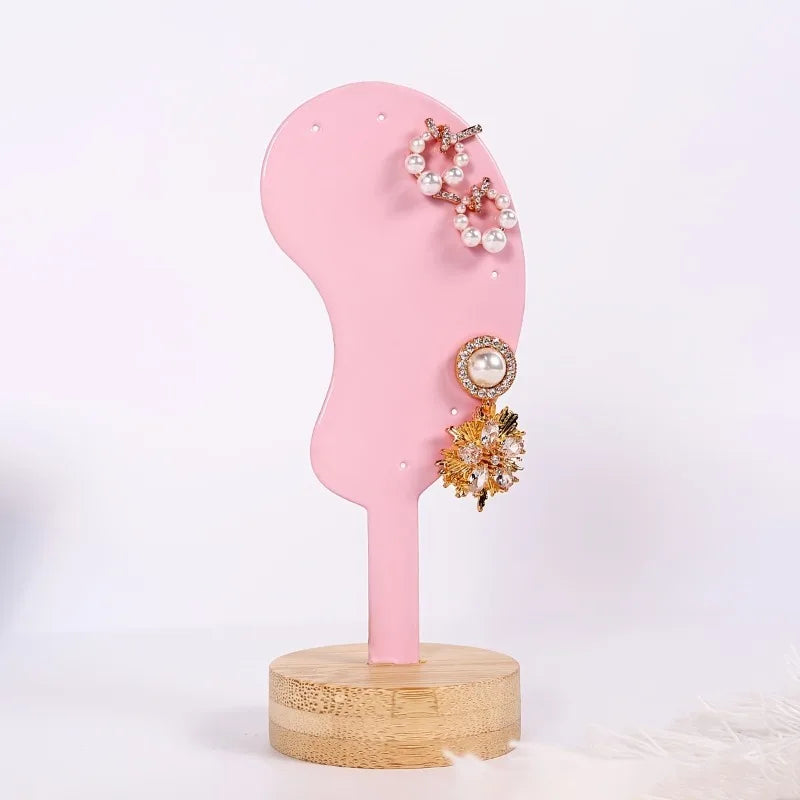 Ear-Shaped Iron Earring Display Stand | Jewelry Organizer Earring Display Stand Axl Pink