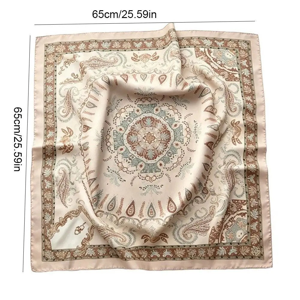 Geometric Print Square Scarf – Hair Wrap & Headband for Women Square Scarf Axl
