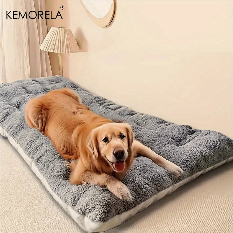 KEMORELA Extra Large Plush Dog Bed – Soft Pet Sofa Crate Mat Plush Dog Bed Axl