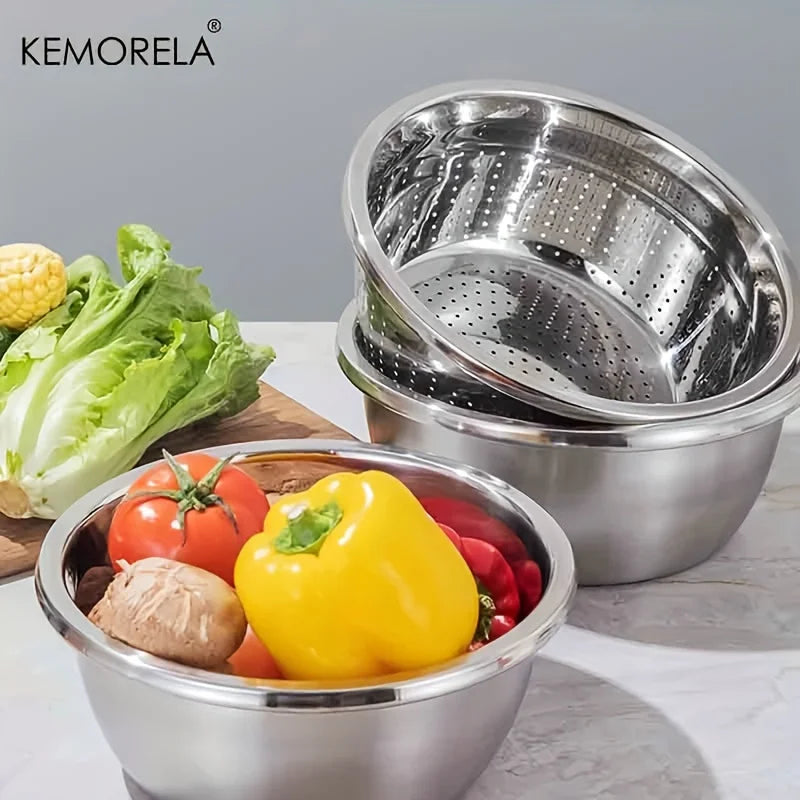 KEMORELA Stainless Steel Colander Basin Set – 2/3 Piece Colander Basin Set Axl