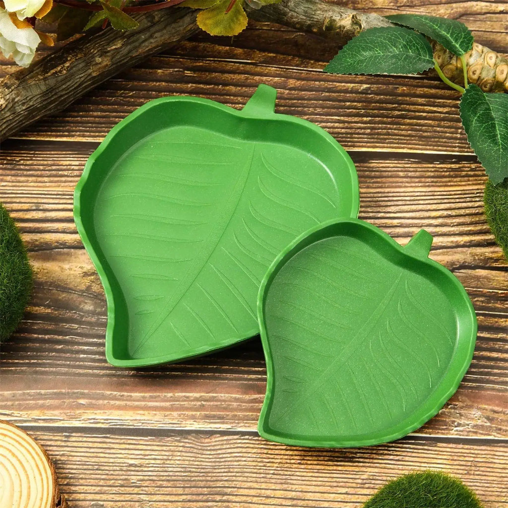 Leaf Shape Reptile Food & Water Bowl – Turtle, Lizard, Gecko Reptile Feeder Bowl Axl