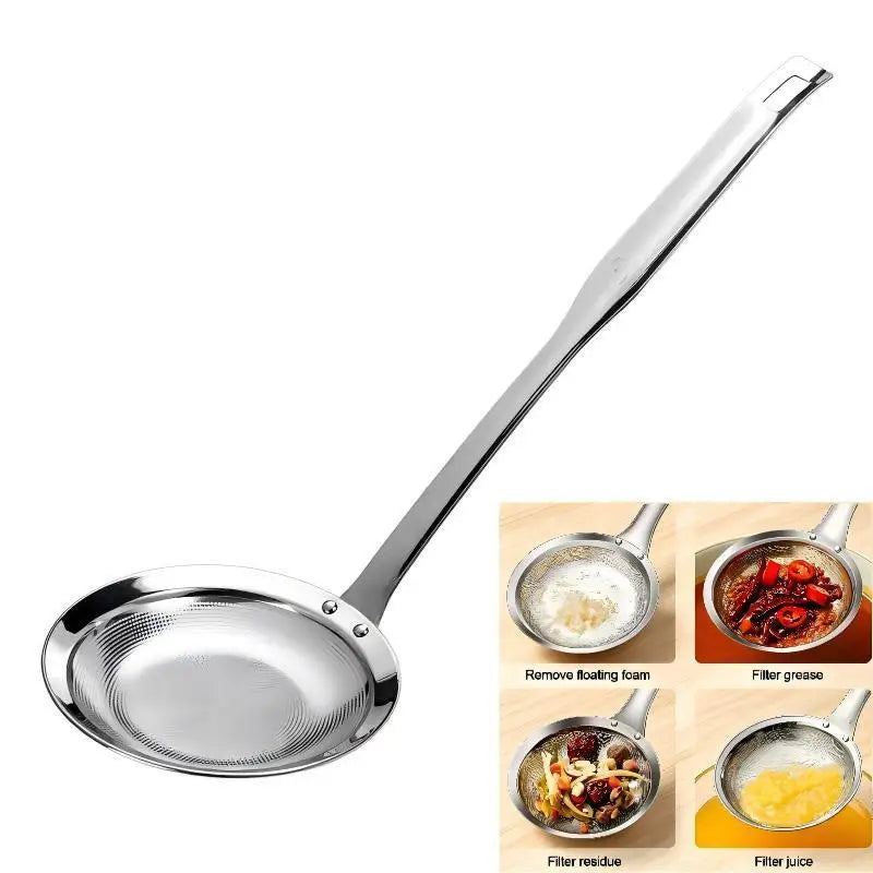 316 Stainless Steel Fine Mesh Skimmer Spoon | Fat & Foam Strainer Kitchen Skimmer Spoon Axl