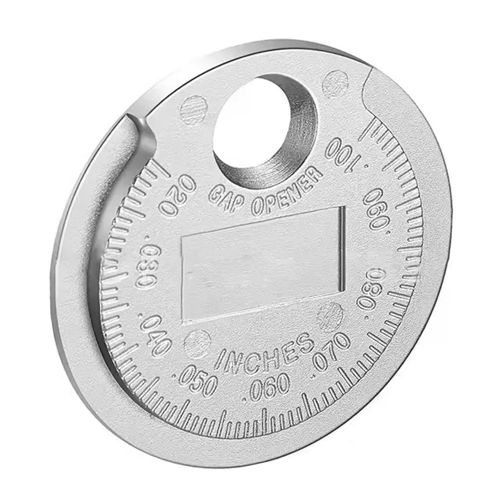 Coin-Type Spark Plug Gap Gauge Tool | 0.6–2.4mm / 0.02–0.10" Spark Plug Gap Gauge Axl Silver China Mainland