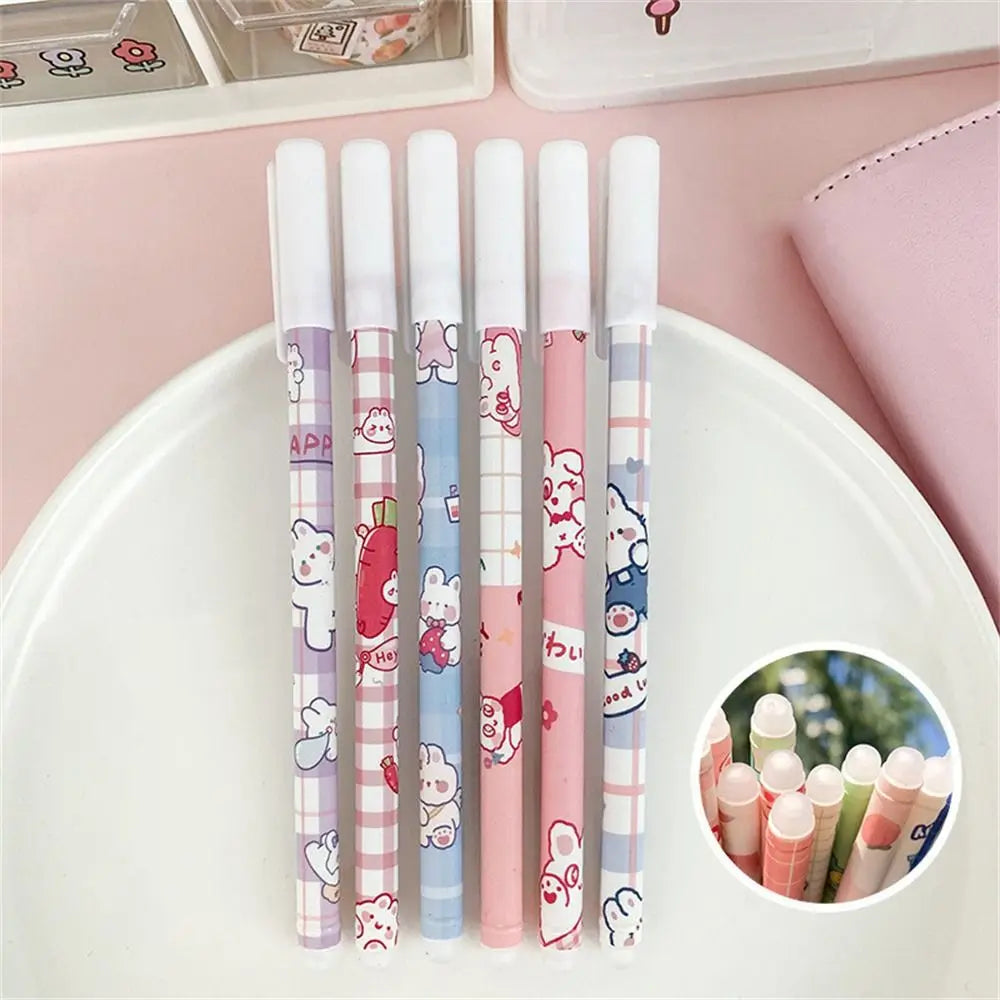 Kawaii Erasable Gel Pen 0.5mm Blue Ink – Cartoon Student Pen Erasable Gel Pen Axl rabbit random 1pc
