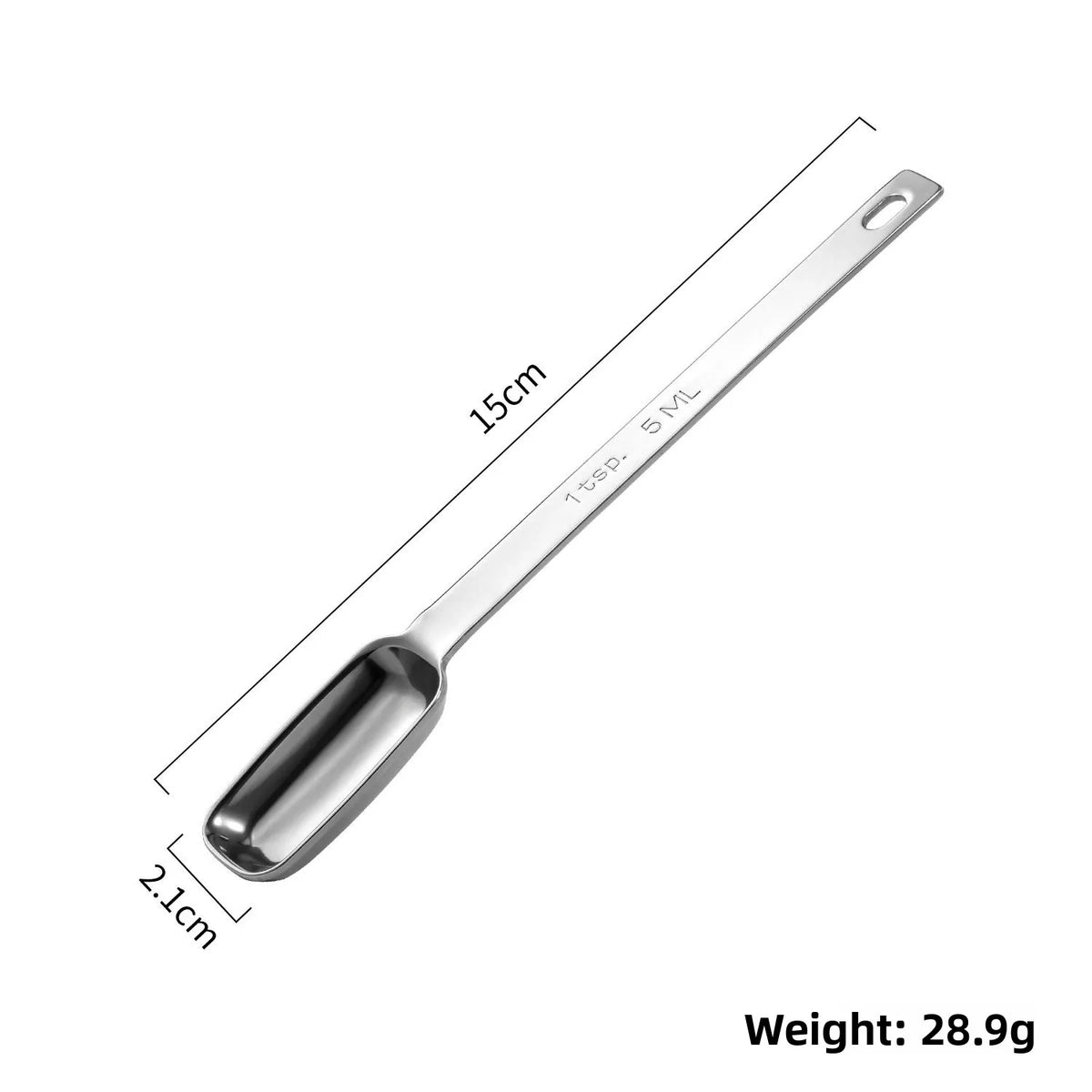 Stainless Steel Graduated Measuring Spoon – 5ml Coffee Scoop Measuring Spoon Axl 5ml(304Square measur 5g