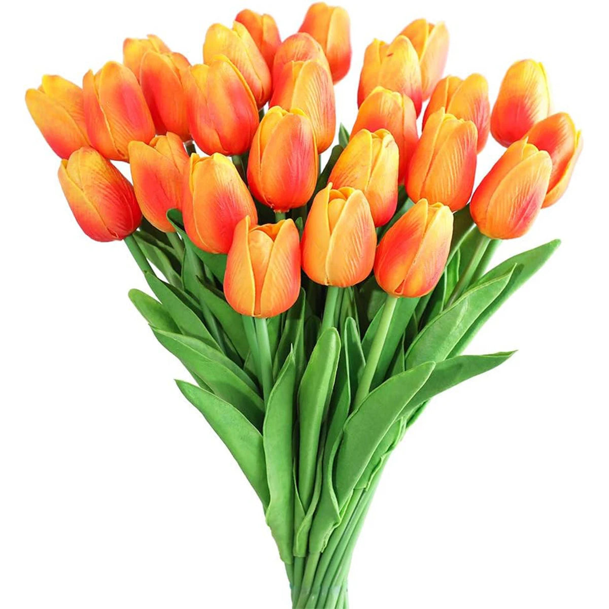 10 PCS Real Touch Artificial Tulips – Wedding & Home Decor Artificial Flowers Axl Orange
