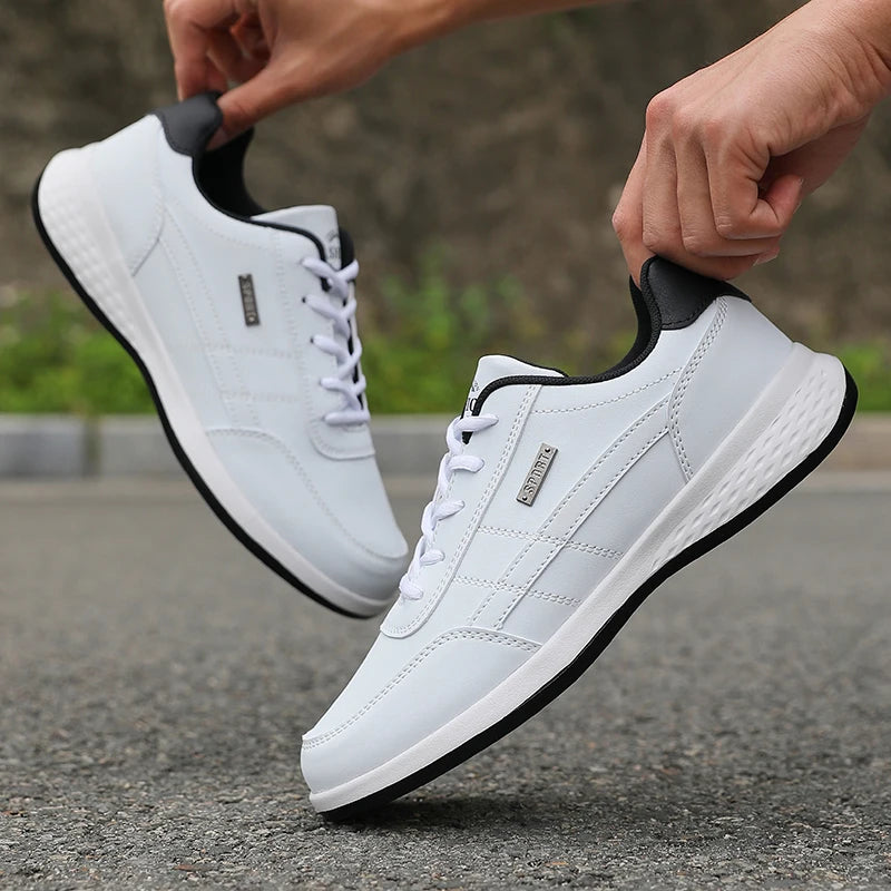 ZULIWAGN Men's Lightweight Anti-Slip Vulcanized Sneakers | Plus Size Men's Sneakers Axl WHITE 39