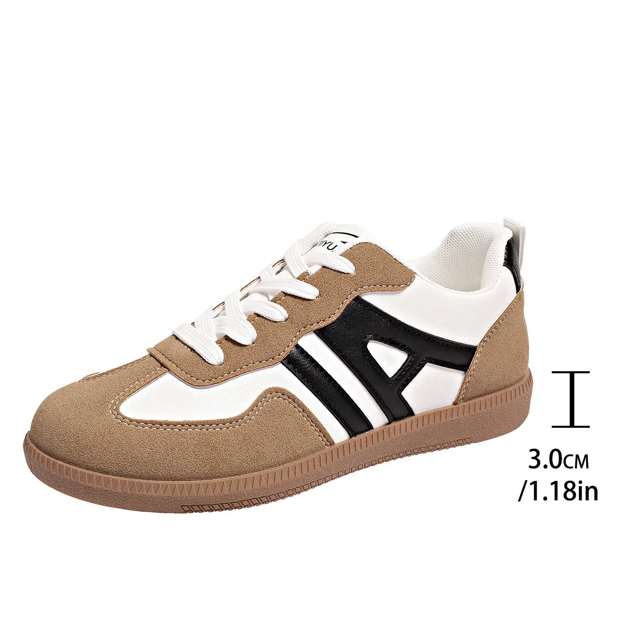 Women's Platform Vulcanize Sneakers – Lace-Up Casual Flat Shoes Women's Casual Sneakers Axl Black 43