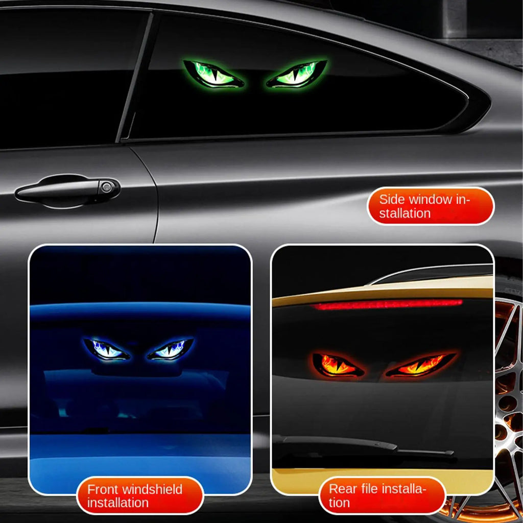 Solar LED Devil Eyes Car Warning Light | Suction Cup Mount Solar Car Warning Light Axl