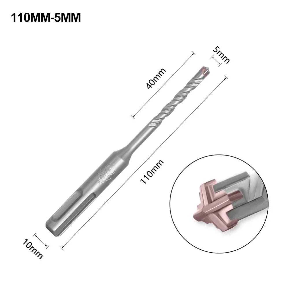 SDS Plus Concrete Drill Bit 4-Cutter Cross Tip 5–12mm Masonry Drill Bit Axl 5x110mm