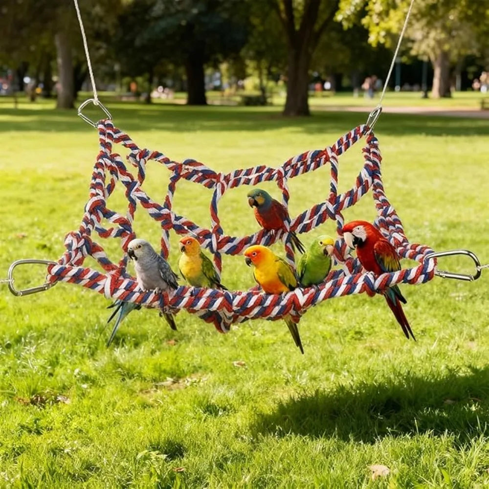 Cotton Rope Pet Hammock Climbing Net for Parrots & Guinea Pigs Pet Hammock Net Axl