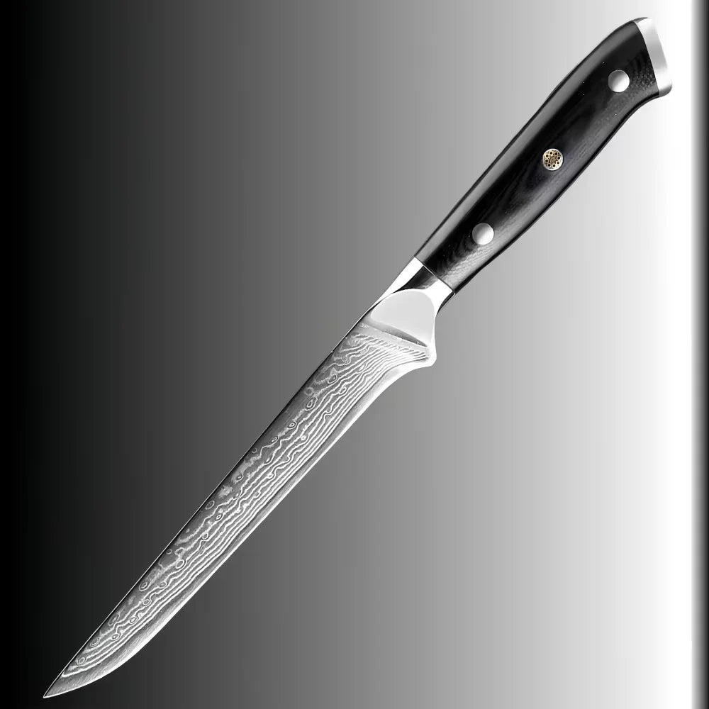 67-Layer Damascus Steel Boning Knife – Japanese Pro Kitchen Knife Damascus Kitchen Knife Axl Boning knife