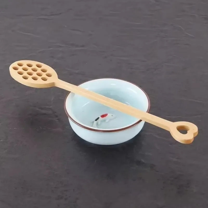 Wooden Honey Dipper Spoon – Eco-Friendly Heart Pattern Wooden Kitchen Spoon Axl